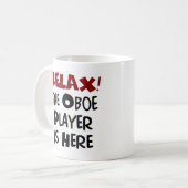 オーボーの演奏者がここにいる コーヒーマグ コーヒーマグカップ (正面左)