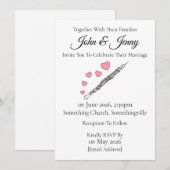 オーボーの結婚招待状 オーボー奏者 木管楽器奏者 招待状 (正面/裏面)