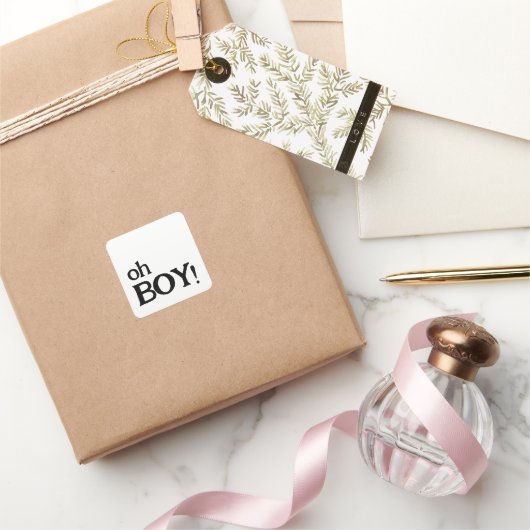 オーボーイおもしろいミニマルベビーシャワー スクエアシール (ギフト)