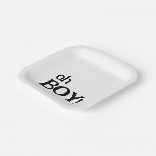 オーボーイおもしろいミニマルベビーシャワー ペーパープレート (傾斜あり)