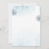 オーボーイかわいいブルーディアースノーフレーク男の赤ちゃんシャワー 招待状 (裏面)
