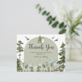 オーボーイアドベンチャーパインフォレストクリスマスベビーシャワー サンキューカード (スタンド正面)