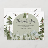 オーボーイアドベンチャーパインフォレストクリスマスベビーシャワー サンキューカード (正面/裏面)