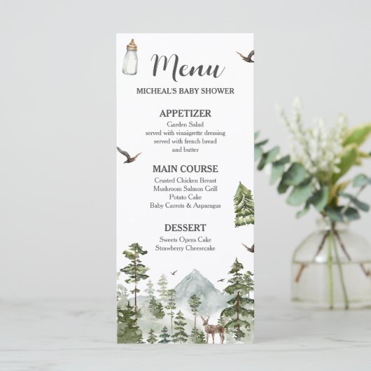 オーボーイアドベンチャーパインフォレストベビーシャワー メニュー (スタンド正面)