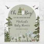 オーボーイアドベンチャーパインフォレストベビーシャワー ワインラベル (シングルラベル)