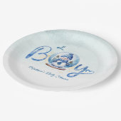 オーボーイウィンターテーマベビーシャワー ペーパープレート (アングル)