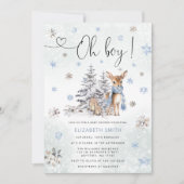 オーボーイウィンターディアベビーシャワー 招待状 (正面)