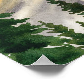 オーボーイウォーターカラーウッドランドディアーウェルカム ポスター (角)