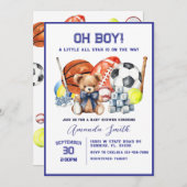 オーボーイオールスタースポーツベビーシャワー招待状 招待状 (正面/裏面)