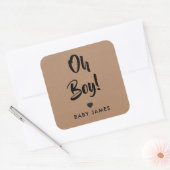 オーボーイギフトラベル、ベビーシャワーギフトラベル、クラフト スクエアシール (封筒)