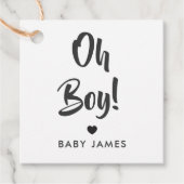 オーボーイギフトラベル、ベビーシャワーギフトラベル、クラフト フェイバータグ (正面)