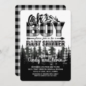 オーボーイグレイランバージャックベビーシャワー招待状 招待状 (正面/裏面)