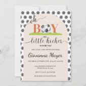 オーボーイサッカーボーイベビーシャワー招待状 招待状 (正面)