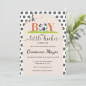 オーボーイサッカーボーイベビーシャワー招待状 招待状 (スタンド正面)