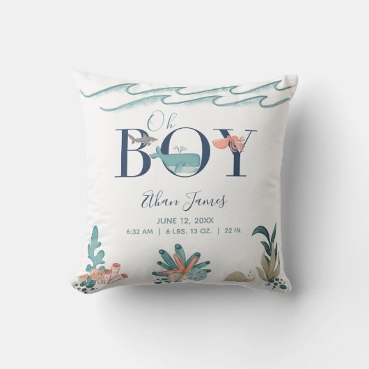 オーボーイザシータコベビー誕生統計 クッション (正面)