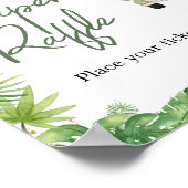 オーボーイジャングルサファリベイビーシャワーおむつラッフル ポスター (角)