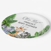 オーボーイジャングルサファリベイビーシャワートロピカル紙Pl ペーパープレート (アングル)