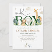 オーボーイジャングルサファリベイビーシャワー招待状 招待状 (正面)