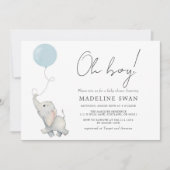 オーボーイスウィートエレファントベビーシャワー招待状 招待状 (正面)