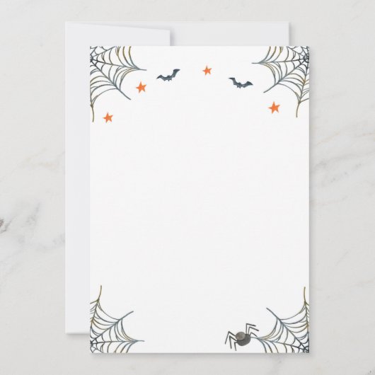 オーボーイハロウィーンベイビーシャワー招待状 招待状 (裏面)