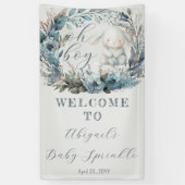 オーボーイバニーラビットブルーフローラベビースプリンクル 横断幕 (縦)