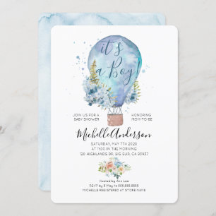 オーボーイバルーンベビーシャワー招待状 招待状