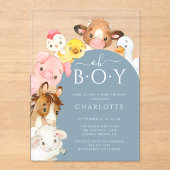 オーボーイファームアニマルズシャワー招待状 アクリル招待状 (正面)