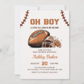 オーボーイフットボールベビーシャワー招待状 招待状 (正面)