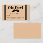 オーボーイブラックムスタッシュベビーおむつラッフルチケット エンクロージャーカード (正面/裏面)