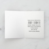 オーボーイブラックムスタヒベビーシャワー招待状 招待状 (内部)