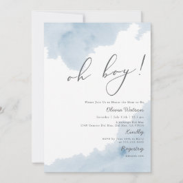 オーボーイブルーウォーター色ベビーシャワー招待状 招待状
