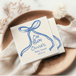 オーボーイブルーハンドボー書ビービー描シャワー スタンダードカクテルナプキン