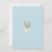 オーボーイブルーバルーンユーカリ花ベビーシャワー 招待状 (裏面)