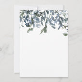 オーボーイブルーフローラ緑ベビーシャワー招待状 招待状 (裏面)