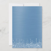 オーボーイブルーベビーシャワーグリッタードリップベビー足 招待状 (裏面)