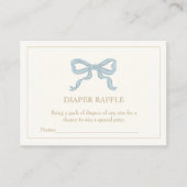 オーボーイブルーリボンかわいいエレガントおむつラッフル エンクロージャーカード (正面)