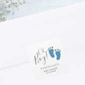 オーボーイブルー足ベビーシャワー スクエアシール