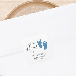 オーボーイブルー足ベビーシャワー スクエアシール
