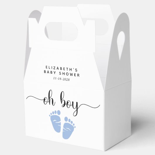 オーボーイブルー足ベビーシャワー フェイバーボックス (オープン)