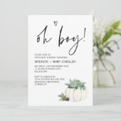 オーボーイベビーシャワーパーティー感謝祭秋 招待状 (スタンド正面)