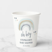 オーボーイベビーシャワーブルーボーホレインボー 紙コップ (裏面)