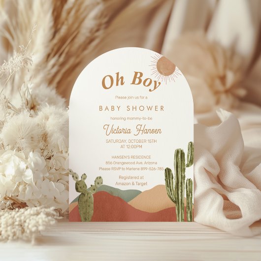 オーボーイベビーシャワー南西カボス砂漠 スタンダードカクテルナプキン