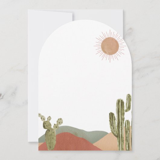 オーボーイベビーシャワー南西ボホ砂漠 招待状 (裏面)