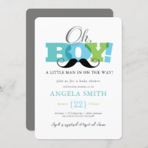 オーボーイベビーシャワー招待状