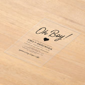 オーボーイミニマモダンリストシンプルのベビーシャワー アクリル招待状 (レイダウン)