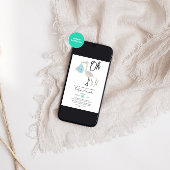 オーボーイミニマリスト赤ちゃんシャワー 招待状