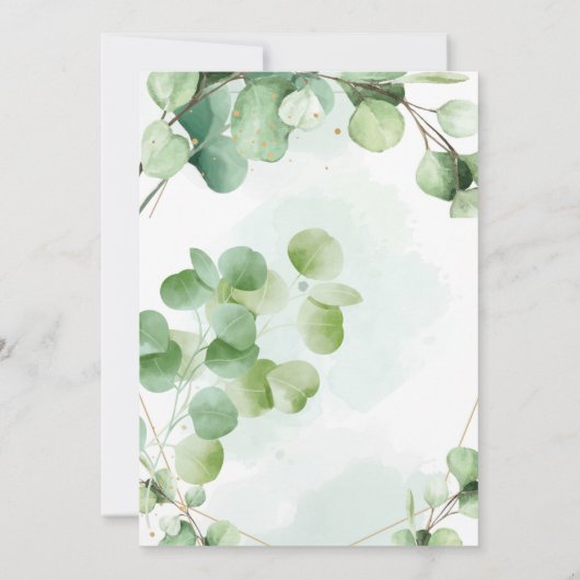 オーボーイユーカリ葉スベイビーシャワー招待状 招待状 (裏面)