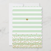 オーボーイライトグリーンカーキ金ゴールド紙吹雪ベイビーシャワー 招待状 (裏面)