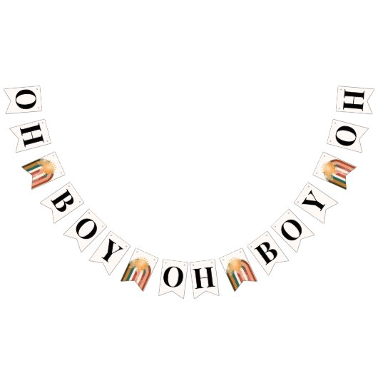 オーボーイレインボーカラフルサンベビーシャワー バンティングフラッグ (全)