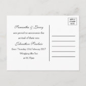 オーボーイ黒口ひげ新生児少年アナウンス 案内ポストカード (裏面)